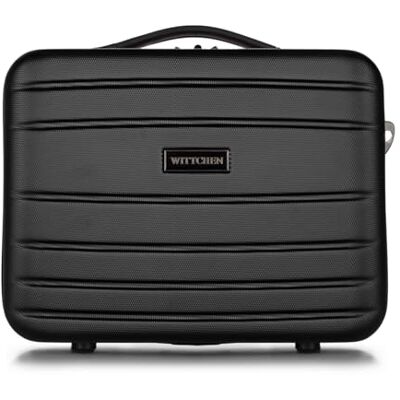 WITTCHEN Globe Line Kosmetikkoffer Reisekoffer Handgepäck Kabinenkoffer Hartschale aus ABS Zahlenschloss 25 x 33 x 16,5 cm Schwarz Lufthansa/Eurowings/Ryanair/Condor/Discover Airlines WITTCHEN Globe Line Kosmetikkoffer Reisekoffer Handgepäck Kabinenkoffer Hartschale aus ABS Zahlenschloss 25 x 33 x 16,5 cm Schwarz Lufthansa/Eurowings/Ryanair/Condor/Discover Airlines