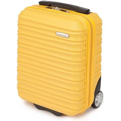 WITTCHEN Reisekoffer Kleinkoffer Kabinengepäck Handgepäck Rollkoffer Hartschale aus ABS2 Standard-Rollen Reißverschluss Groove Line Kleinkoffer XXS gelb Lufthansa/Eurowings/Ryanair/Condor WITTCHEN Reisekoffer Kleinkoffer Kabinengepäck Handgepäck Rollkoffer Hartschale aus ABS2 Standard-Rollen Reißverschluss Groove Line Kleinkoffer XXS gelb Lufthansa/Eurowings/Ryanair/Condor