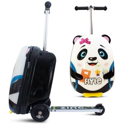 Flyte Scooter Koffer 2-in-1, 45 cm Reisekoffer Kinder, 25 Liter Fassungsvermögen Kinderkoffer Handgepäck, Reisetasche Kinder mit Rollen, Hartschalenkoffer Kinderreisetasche Penni der Panda Flyte Scooter Koffer 2-in-1, 45 cm Reisekoffer Kinder, 25 Liter Fassungsvermögen Kinderkoffer Handgepäck, Reisetasche Kinder mit Rollen, Hartschalenkoffer Kinderreisetasche Penni der Panda