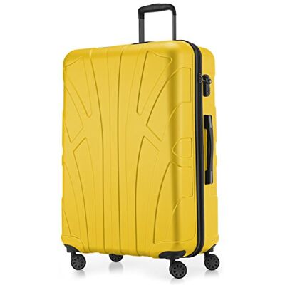 suitline Großer Hartschalen-Koffer Koffer Trolley Rollkoffer XL Reisekoffer, TSA, 76 cm, ca. 96-110 Liter, 100% ABS matt, Gelb suitline Großer Hartschalen-Koffer Koffer Trolley Rollkoffer XL Reisekoffer, TSA, 76 cm, ca. 96-110 Liter, 100% ABS matt, Gelb