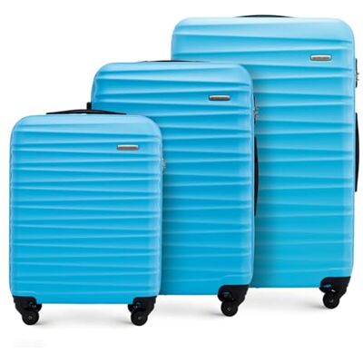 WITTCHEN Reisekoffer 3er Koffer-Set Rollkoffer Trolley Handgepäck Reisekofferset Gepäckset Hartschale aus ABS 4 Spinner-Rollen Zahlenschloss Groove Line blau Lufthansa/Eurowings/Ryanair/Condor WITTCHEN Reisekoffer 3er Koffer-Set Rollkoffer Trolley Handgepäck Reisekofferset Gepäckset Hartschale aus ABS 4 Spinner-Rollen Zahlenschloss Groove Line blau Lufthansa/Eurowings/Ryanair/Condor