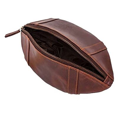 MAD Football Kulturbeutel, Kulturtasche aus Echtleder, Geschenke für Männer, NFL Fan Artikel, Hochwertiger Kulturbeutel, Football Geschenk MAD Football Kulturbeutel, Kulturtasche aus Echtleder, Geschenke für Männer, NFL Fan Artikel, Hochwertiger Kulturbeutel, Football Geschenk