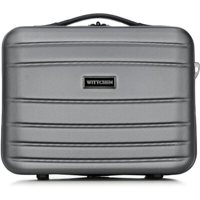 WITTCHEN Globe Line Kosmetikkoffer Reisekoffer Handgepäck Kabinenkoffer Hartschale aus ABS Zahlenschloss 25 x 33 x 16,5 cm Grau Lufthansa/Eurowings/Ryanair/Condor/Discover Airlines WITTCHEN Globe Line Kosmetikkoffer Reisekoffer Handgepäck Kabinenkoffer Hartschale aus ABS Zahlenschloss 25 x 33 x 16,5 cm Grau Lufthansa/Eurowings/Ryanair/Condor/Discover Airlines