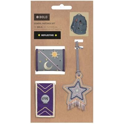 LÄSSIG Mehrfarbig Unisex Kinder Reisezubehör- Gepäckanhänger Patches, Universe purple,Einheitsgröße LÄSSIG Mehrfarbig Unisex Kinder Reisezubehör- Gepäckanhänger Patches, Universe purple,Einheitsgröße