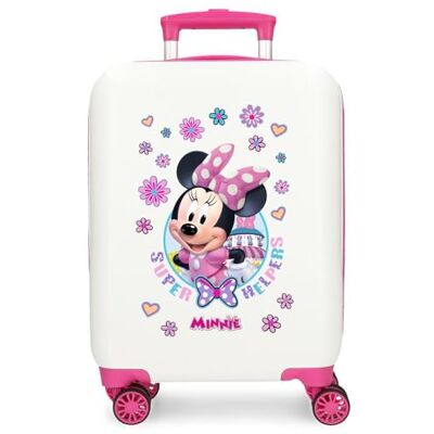 Disney Joumma Minnie-Helper-Kabinenkoffer, Kinderkoffer, aus ABS, einem robusten Material, Vier multidirektionale Doppelrollen, seitlicher Kombinationsverschluss, weiß, Koffer 50 Disney Joumma Minnie-Helper-Kabinenkoffer, Kinderkoffer, aus ABS, einem robusten Material, Vier multidirektionale Doppelrollen, seitlicher Kombinationsverschluss, weiß, Koffer 50