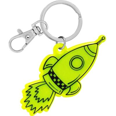 GRUSS & CO Reflektor neon Rakete Figürlicher Neon-Reflektor, mit Schlüsselring und Karabiner Kindergeburtstag 70135 GRUSS & CO Reflektor neon Rakete Figürlicher Neon-Reflektor, mit Schlüsselring und Karabiner Kindergeburtstag 70135