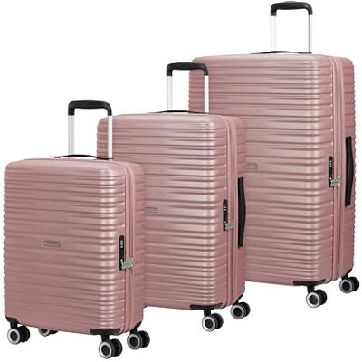 American Tourister Aerotech – 3-teiliges Hartschalen Kofferset (Handgepäck, Mittel, Groß), Erweiterbar, Trolley-Set mit TSA-Schloss Rosa (Metallic Rose) American Tourister Aerotech – 3-teiliges Hartschalen Kofferset (Handgepäck, Mittel, Groß), Erweiterbar, Trolley-Set mit TSA-Schloss Rosa (Metallic Rose)