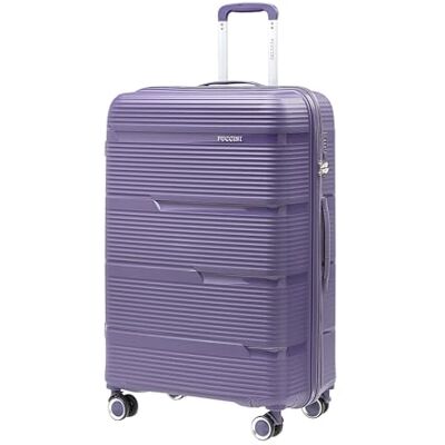 PUCCINI Casablanca Koffer 75x51x30 cm Hartschalenkoffer aus Polypropylen Reisekoffer mit 4 Spinner Rollen Zahlenschloss Leicht (4,3 kg) Teleskopgriff Kreuzspanngurte (Lila, XL) PUCCINI Casablanca Koffer 75x51x30 cm Hartschalenkoffer aus Polypropylen Reisekoffer mit 4 Spinner Rollen Zahlenschloss Leicht (4,3 kg) Teleskopgriff Kreuzspanngurte (Lila, XL)
