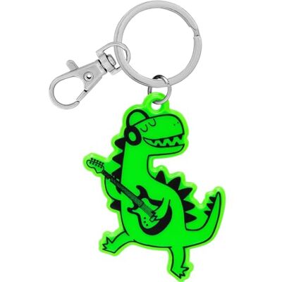 GRUSS & CO Reflektor neon Motiv Dino Figürlicher Neon-Reflektor, Schlüsselring und Karabiner, Reflektoranhänger 70137 GRUSS & CO Reflektor neon Motiv Dino Figürlicher Neon-Reflektor, Schlüsselring und Karabiner, Reflektoranhänger 70137