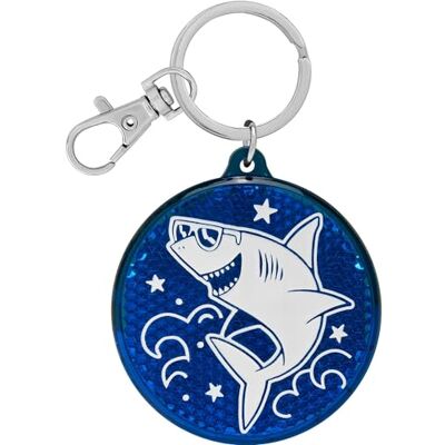 GRUSS & CO Reflektor Motiv "Hai" Runder Anhänger mit Schlüsselring und Karabinerverschluss, Schlüsselanhänger auf Headercard, Reflektoranhänger Kindergeburtstag, Geschenk, Schulstart 70142 GRUSS & CO Reflektor Motiv "Hai" Runder Anhänger mit Schlüsselring und Karabinerverschluss, Schlüsselanhänger auf Headercard, Reflektoranhänger Kindergeburtstag, Geschenk, Schulstart 70142