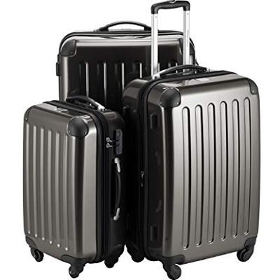 Hauptstadtkoffer Alex 3er Kofferset Handgepäckskoffer 55 cm, mittelgroßer Koffer 65 cm + großer Reisekoffer 75 cm, Hartschale ABS+PC, Zahlenschloss, Graphit Hauptstadtkoffer Alex 3er Kofferset Handgepäckskoffer 55 cm, mittelgroßer Koffer 65 cm + großer Reisekoffer 75 cm, Hartschale ABS+PC, Zahlenschloss, Graphit