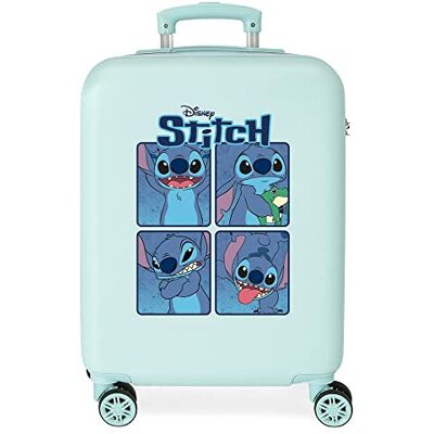 Disney Stitch Naughty Make a Face Blauer Kinderkoffer 50x38x20 cm Starres ABS Seitliches Zahlenschloss 34L 1,8 kg 4 Doppelrollen Handgepäck Disney Stitch Naughty Make a Face Blauer Kinderkoffer 50x38x20 cm Starres ABS Seitliches Zahlenschloss 34L 1,8 kg 4 Doppelrollen Handgepäck