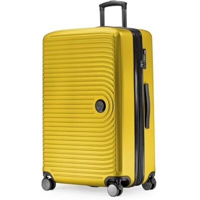 Hauptstadtkoffer Mitte Großer Koffer (77 cm) 112-130 L, Gelb ABS-Hartschale · TSA-Zahlenschloss · Erweiterbar · 4 Rollen · Austauschbare Ersatzteile · Aufgabegepäck · Urlaub · 2-3 Wochen Hauptstadtkoffer Mitte Großer Koffer (77 cm) 112-130 L, Gelb ABS-Hartschale · TSA-Zahlenschloss · Erweiterbar · 4 Rollen · Austauschbare Ersatzteile · Aufgabegepäck · Urlaub · 2-3 Wochen