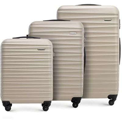 WITTCHEN Reisekoffer 3er Koffer-Set Rollkoffer Trolley Handgepäck Reisekofferset Gepäckset Hartschale aus ABS 4 Spinner-Rollen Zahlenschloss Groove Line beige Lufthansa/Eurowings/Ryanair/Condor WITTCHEN Reisekoffer 3er Koffer-Set Rollkoffer Trolley Handgepäck Reisekofferset Gepäckset Hartschale aus ABS 4 Spinner-Rollen Zahlenschloss Groove Line beige Lufthansa/Eurowings/Ryanair/Condor