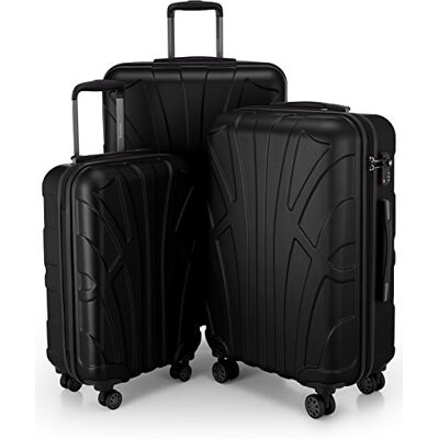 suitline 3er Koffer-Set Trolley-Set Rollkoffer Hartschalen-Koffer Reisekoffer, TSA, (55 cm, 66 cm, 76 cm), 100% ABS matt, Schwarz suitline 3er Koffer-Set Trolley-Set Rollkoffer Hartschalen-Koffer Reisekoffer, TSA, (55 cm, 66 cm, 76 cm), 100% ABS matt, Schwarz