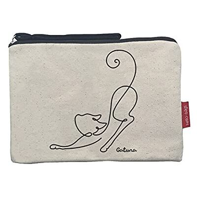 hello-bags . Make-up-Tasche/Wristlet-Handtasche. Außen: 100% Baumwolle. Inklusive Reißverschluss und Futter. Verpackt in einem Kraft Geschenkumschlag. „GATUNA“. Farbe: Ecru/Schwarz. 23 * 15,5 cm. hello-bags . Make-up-Tasche/Wristlet-Handtasche. Außen: 100% Baumwolle. Inklusive Reißverschluss und Futter. Verpackt in einem Kraft Geschenkumschlag. „GATUNA“. Farbe: Ecru/Schwarz. 23 * 15,5 cm.