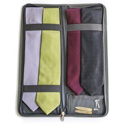LeanTravel Premium Tie Case Organizer für die Reise mit Aufbewahrungstasche für Manschettenknöpfe und kleine Accessoires LeanTravel Premium Tie Case Organizer für die Reise mit Aufbewahrungstasche für Manschettenknöpfe und kleine Accessoires