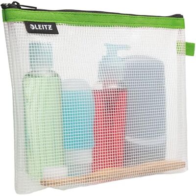 Leitz WOW Reise Zip-Kulturbeutel, durchsichtig, Wasserabweisend, Idealer Kosmetikbeutel für Reisen und im Handgepäck, Maße (BxHxT): 24 x 17 x 3 cm, Grün, 40140054 Leitz WOW Reise Zip-Kulturbeutel, durchsichtig, Wasserabweisend, Idealer Kosmetikbeutel für Reisen und im Handgepäck, Maße (BxHxT): 24 x 17 x 3 cm, Grün, 40140054