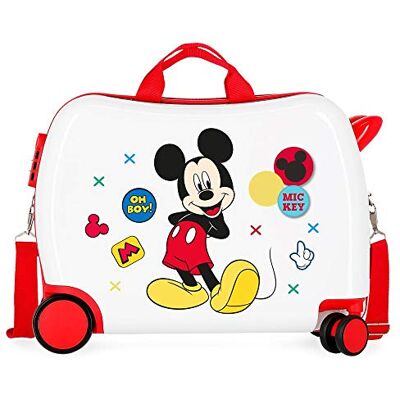 Disney Mickey Enjoy the Day Kinder-Koffer Weiß 50x38x20 cms Hartschalen ABS Kombinationsschloss 34L 2,1Kgs 4 Räder Handgepäck Disney Mickey Enjoy the Day Kinder-Koffer Weiß 50x38x20 cms Hartschalen ABS Kombinationsschloss 34L 2,1Kgs 4 Räder Handgepäck