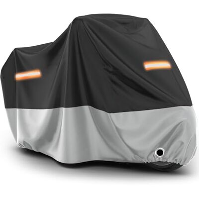 Favoto Motorrad Abdeckplane Outdoor Motorradabdeckung Wasserdicht Staubdicht UV-Schutz mit Schlossloch Winddichte Schnalle Oxfordstoff XXL Schwarz Silber 245cmx105cmx125cm Favoto Motorrad Abdeckplane Outdoor Motorradabdeckung Wasserdicht Staubdicht UV-Schutz mit Schlossloch Winddichte Schnalle Oxfordstoff XXL Schwarz Silber 245cmx105cmx125cm