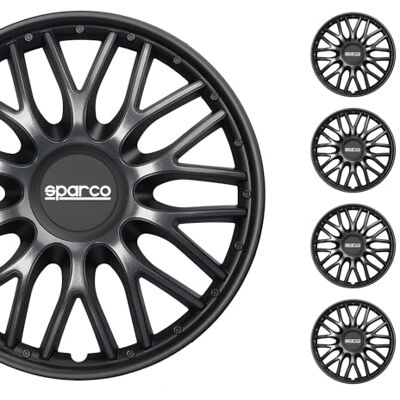 Sparco Radzierblenden Roma 15-Zoll Grau/Schwarz Satz mit 4 Stück Sparco Radzierblenden Roma 15-Zoll Grau/Schwarz Satz mit 4 Stück