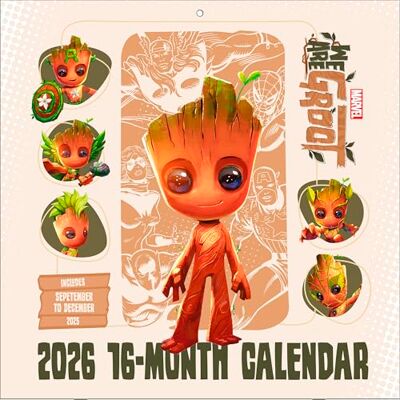 Pyramid GROOT 2026 – Broschürenkalender 30×30 cm mit Illustrationen aus Guardians of the Galaxy – Wandkalender für Marvel- & Groot-Fans Pyramid GROOT 2026 – Broschürenkalender 30×30 cm mit Illustrationen aus Guardians of the Galaxy – Wandkalender für Marvel- & Groot-Fans
