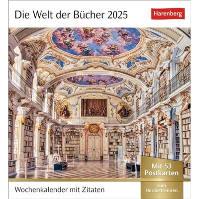 Harenberg Die Welt der Bücher Postkartenkalender 2025 Wochenkalender mit 53 Literaturpostkarten: Von den schönsten Bibliotheken bis zum gemütlichen Lesesessel ... 53 Postkarten in einem Kalender Harenberg Die Welt der Bücher Postkartenkalender 2025 Wochenkalender mit 53 Literaturpostkarten: Von den schönsten Bibliotheken bis zum gemütlichen Lesesessel ... 53 Postkarten in einem Kalender