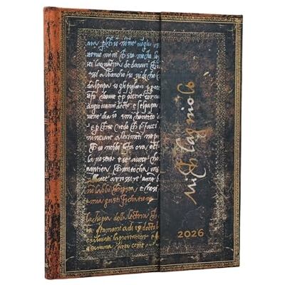 Paperblanks 2026 Michelangelo, Handwriting (Embellished Manuscripts Collection) Ultra 12-month Vertical Hardcover Flexi Dayplanner 2026 (Wrap Closure) Paperblanks 2026 Michelangelo, Handwriting (Embellished Manuscripts Collection) Ultra 12-month Vertical Hardcover Flexi Dayplanner 2026 (Wrap Closure)