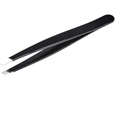 Amazon Basics Pinzette mit schräger Spitze, professionell, Edelstahl, zur effektiven Haarentfernung, ideal für tägliche Beauty-Routine, mit Reiseetui, schwarz, 1er-Pack Amazon Basics Pinzette mit schräger Spitze, professionell, Edelstahl, zur effektiven Haarentfernung, ideal für tägliche Beauty-Routine, mit Reiseetui, schwarz, 1er-Pack