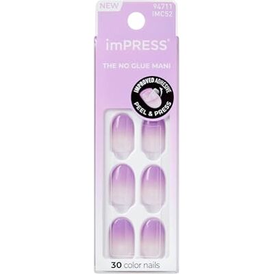 Kiss imPRESS Press-On-Nägel, 'Take A Chance', Lila, kurze ovale Form, patentierter stark haftender Nagelkleber, kein Splittern, kein Verschmieren, 30 Kunstnägel, selbstklebend Kiss imPRESS Press-On-Nägel, 'Take A Chance', Lila, kurze ovale Form, patentierter stark haftender Nagelkleber, kein Splittern, kein Verschmieren, 30 Kunstnägel, selbstklebend