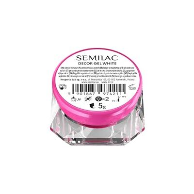 Semilac Decor Gel White – Hochpigmentierte Nail Art Paste für feine Linien, Babyboomer & French – 5g Semilac Decor Gel White – Hochpigmentierte Nail Art Paste für feine Linien, Babyboomer & French – 5g
