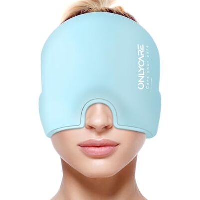 ONLYCARE Migräne Maske, Upgraded Kühlmaske Schlafmaske Kühlmütze Kühlhaube 360° Gel Surround kühlpads zur Linderung von Migräne, Kopfschmerzen ONLYCARE Migräne Maske, Upgraded Kühlmaske Schlafmaske Kühlmütze Kühlhaube 360° Gel Surround kühlpads zur Linderung von Migräne, Kopfschmerzen