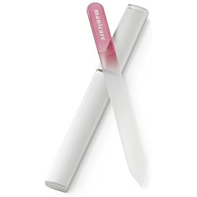 Manicare Nagelfeile aus Kristallglas doppelseitig mit Schutzhülle für Natur und Kunstnägel mittlere Körnung für Maniküre zu Hause und unterwegs Manicare Nagelfeile aus Kristallglas doppelseitig mit Schutzhülle für Natur und Kunstnägel mittlere Körnung für Maniküre zu Hause und unterwegs