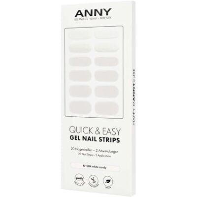ANNY Gel Nail Strips – UV Nagelfolie zum Aufkleben mit UV Lampe, haltbar & splitterfrei, einfache Anwendung, Farbe: white candy Seidiges Weiß – Nr. 4 ANNY Gel Nail Strips – UV Nagelfolie zum Aufkleben mit UV Lampe, haltbar & splitterfrei, einfache Anwendung, Farbe: white candy Seidiges Weiß – Nr. 4