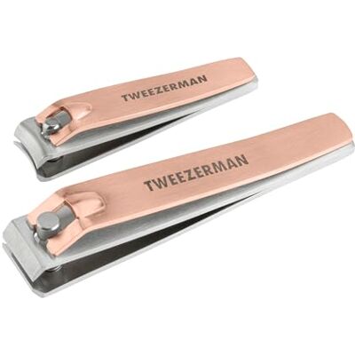TWEEZERMAN Nagelknipser Combo Clipper Set (2 teilig, präzises Schneiden von Finger- und Fußnägeln, stark für kräftige Nägel), Rose Gold TWEEZERMAN Nagelknipser Combo Clipper Set (2 teilig, präzises Schneiden von Finger- und Fußnägeln, stark für kräftige Nägel), Rose Gold
