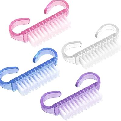 Elalove 4-teilige Nagelbürste, Nagelreinigungsbürsten Set, Handbürste mit Griff Nail Brush zur Nagelreinigung Fingernagelbürste für Maniküre und Pediküre Nail Art Zubehör Elalove 4-teilige Nagelbürste, Nagelreinigungsbürsten Set, Handbürste mit Griff Nail Brush zur Nagelreinigung Fingernagelbürste für Maniküre und Pediküre Nail Art Zubehör