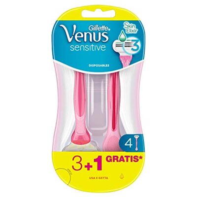 Venus Gillette Sensitive Damenrasierer Einweg, 3 + 1 Rasierer Venus Gillette Sensitive Damenrasierer Einweg, 3 + 1 Rasierer