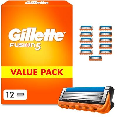Gillette Fusion 5 Klingen Herren, 12 Original Rasierklingen, Orange Gillette Fusion 5 Klingen Herren, 12 Original Rasierklingen, Orange