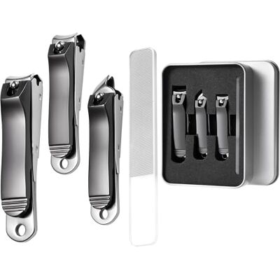 vonsera 3 Stück Nagelknipser Set, Nagelzwicker Profi für Fingernagel und Fußnägel, 4-in-1 Edelstahl Nagelklipser mit Nagelfeile, Nail Clipper für Damen & Herren, Silber vonsera 3 Stück Nagelknipser Set, Nagelzwicker Profi für Fingernagel und Fußnägel, 4-in-1 Edelstahl Nagelklipser mit Nagelfeile, Nail Clipper für Damen & Herren, Silber