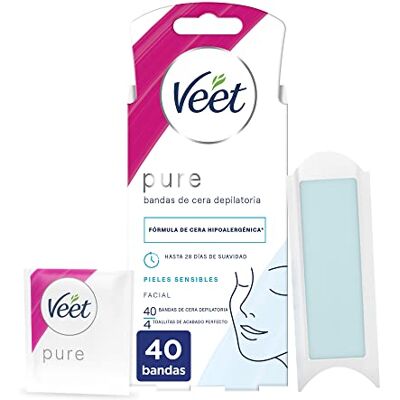 Veet Easy Gelwax Facial Bands Depilatory Wax X40 Veet Easy Gelwax Facial Bands Depilatory Wax X40