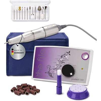 Promed the file 1130 elektrische Nagelfeile, Professioneller Nagelfräser inkl.18-teiligem Profizubehör für Nailart/Nageldesign, elektrisches Nagelfräser-Set für Maniküre/Pediküre, 30000 U/min Promed the file 1130 elektrische Nagelfeile, Professioneller Nagelfräser inkl.18-teiligem Profizubehör für Nailart/Nageldesign, elektrisches Nagelfräser-Set für Maniküre/Pediküre, 30000 U/min