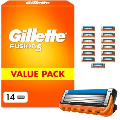 Gillette Fusion 5 Klingen Herren, 14 Original Rasierklingen, Orange Gillette Fusion 5 Klingen Herren, 14 Original Rasierklingen, Orange