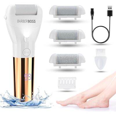 BARBERBOSS Elektrische Fußfeile Hornhautentferner Fußfeilen für harte Haut, Premium Hornhautentferner für Füße, Füße Harthautentferner elektrisch, Professionelles Pediküre-Set für Füße QR-5082 BARBERBOSS Elektrische Fußfeile Hornhautentferner Fußfeilen für harte Haut, Premium Hornhautentferner für Füße, Füße Harthautentferner elektrisch, Professionelles Pediküre-Set für Füße QR-5082