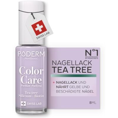 PODERM Pflege-Nagellack mit Teebaumöl Flieder 8 ML Swiss Lab Reinigt, Klärt & Pflegt Gelbe und Beschädigte Nägel Angereichert mit Teebaumöl und Biotin Von einem Podologen Entwickelt PODERM Pflege-Nagellack mit Teebaumöl Flieder 8 ML Swiss Lab Reinigt, Klärt & Pflegt Gelbe und Beschädigte Nägel Angereichert mit Teebaumöl und Biotin Von einem Podologen Entwickelt