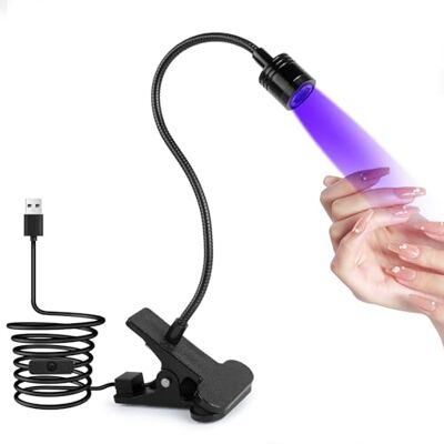 AiQInu UV Lampe Nägel, LED Lampe für Gelnägel 3W Drehbare, Nagellampe mit USB und Sicherungsclip, für Gel-Nagellack, Salon, Heimwerker (Schwarz) AiQInu UV Lampe Nägel, LED Lampe für Gelnägel 3W Drehbare, Nagellampe mit USB und Sicherungsclip, für Gel-Nagellack, Salon, Heimwerker (Schwarz)