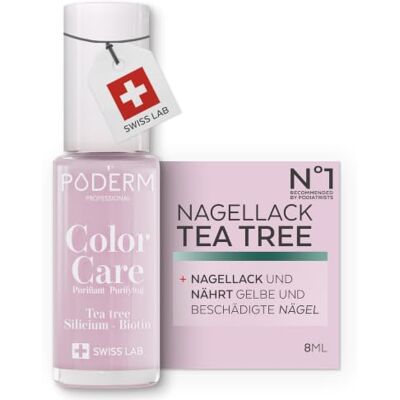 PODERM Pflege-Nagellack mit Teebaumöl Baby Pink 8 ML Swiss Lab Reinigt, Klärt & Pflegt Gelbe und Beschädigte Nägel Angereichert mit Teebaumöl und Biotin Von einem Podologen Entwickelt PODERM Pflege-Nagellack mit Teebaumöl Baby Pink 8 ML Swiss Lab Reinigt, Klärt & Pflegt Gelbe und Beschädigte Nägel Angereichert mit Teebaumöl und Biotin Von einem Podologen Entwickelt