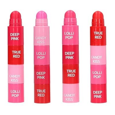 Depesche 14075 TOPModel Candy Glam Tinted Lipbalm Lippenpflege Set, mit 4 einzelnen Farben, von Rot bis Rosé, zum Zusammenstecken, mit süßem Zuckerwatte-Duft Depesche 14075 TOPModel Candy Glam Tinted Lipbalm Lippenpflege Set, mit 4 einzelnen Farben, von Rot bis Rosé, zum Zusammenstecken, mit süßem Zuckerwatte-Duft
