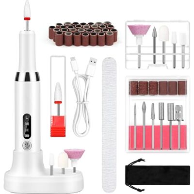 GlasFlength Nagelfräser für Gelnägel Kabellos, 3 Verstellbare Geschwindigkei Elektrische Nagelfeile 15000U/Min Maniküre Pediküre Set für Gelnägel und Acrylnägel Nagelformen Entfernen von Hornhaut GlasFlength Nagelfräser für Gelnägel Kabellos, 3 Verstellbare Geschwindigkei Elektrische Nagelfeile 15000U/Min Maniküre Pediküre Set für Gelnägel und Acrylnägel Nagelformen Entfernen von Hornhaut