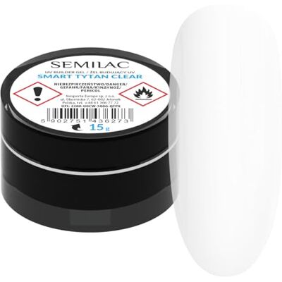Semilac Smart Titan Builder Gel Clear 15 g – Selbstnivellierendes Aufbaugel – Mittelviskos – Für Nagelverlängerung & Modellage Semilac Smart Titan Builder Gel Clear 15 g – Selbstnivellierendes Aufbaugel – Mittelviskos – Für Nagelverlängerung & Modellage