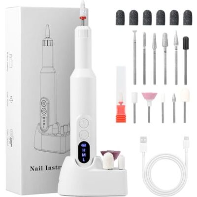 Brencco Professionelle Kabellose Nagelfräser,12 in 1 Fräser für Gelnägel 18000 u/min,8 Bohrköpfe Halterung,Dual Type-C Aufladung,Elektrische Nagelfeile für Maniküre/Pediküre zu Hause und im Salon Brencco Professionelle Kabellose Nagelfräser,12 in 1 Fräser für Gelnägel 18000 u/min,8 Bohrköpfe Halterung,Dual Type-C Aufladung,Elektrische Nagelfeile für Maniküre/Pediküre zu Hause und im Salon